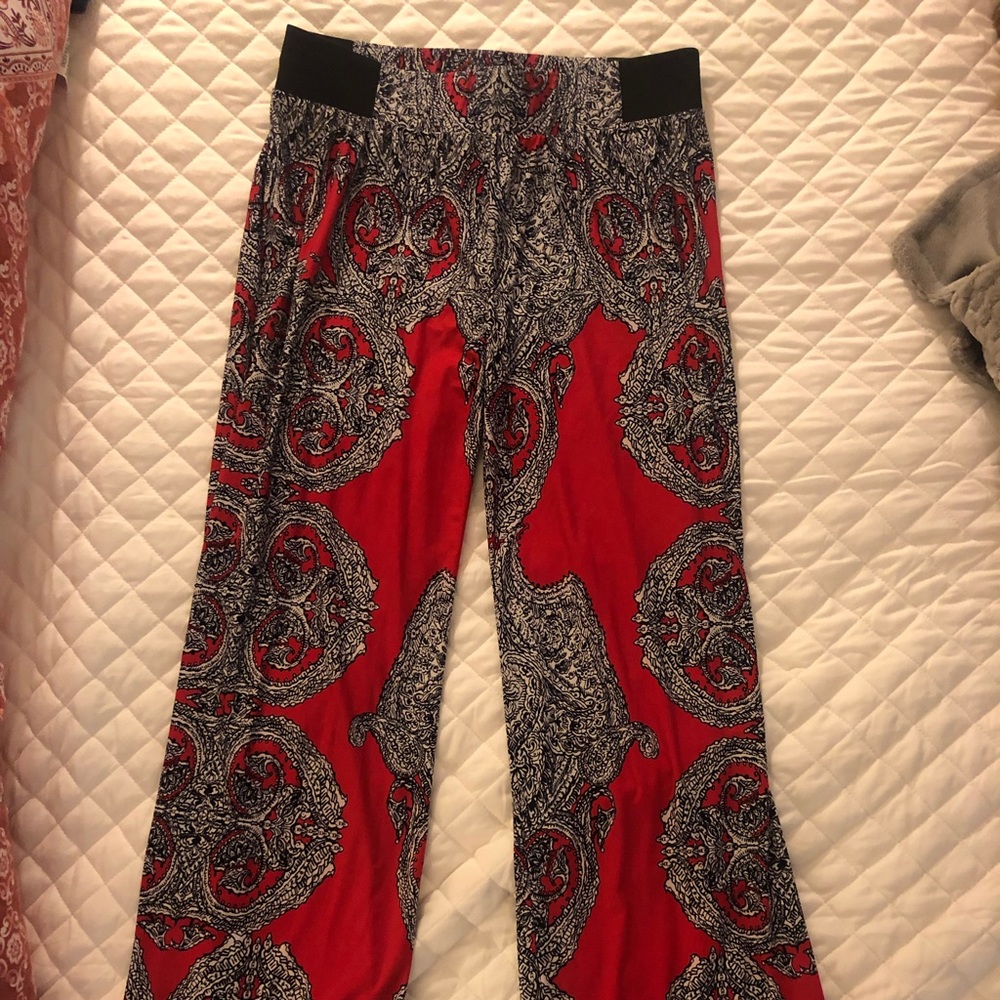 INC Red, Black and White Soft Stretch pants